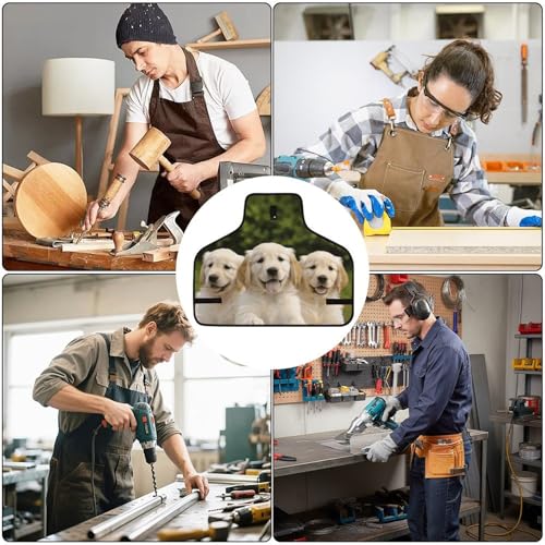 Delantal de trabajo con diseño Golden Retriever Negro miniatura 6