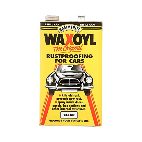 Hammerite Waxoyl Car Underseal and Rust Protection. The Original Rustproofing for Cars Rust Inhibitor and Rust Converter for Classic Car Care. Waxoyl Clear 5L Refill Can