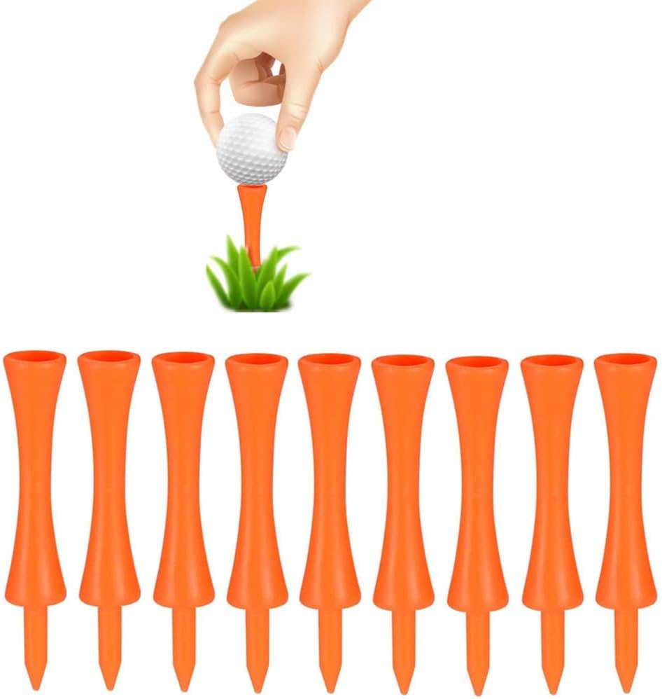 โ Plastic Golf Castle Tees Step Down Unbreakable Mixed or Same Height Value 100 Count,70 mm Length Colorful Pack for Practice