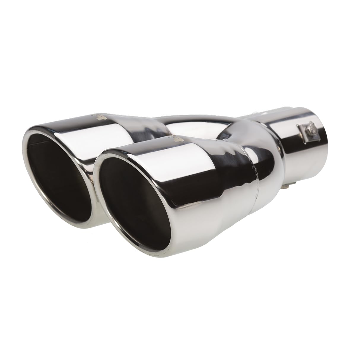 Simoni Racing Cola de Tubo de Escape Deportiva Doble Redonda Acero Inoxidable - Ø90xL242mm - Montaje ->62mm