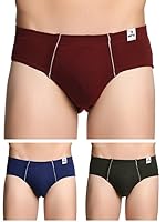 Genx Gusto Men’s Brief -Stylish & Comfortable, 100% Combed Cotton Underwear(Pack of 3)(Color May Vary)