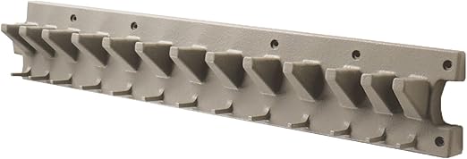 Suncast 2' Wall Mount Tool Organizer for Hanging Lawn and Garden Tools, 30 lb. Weight Capacity, Gray, Made in the USA