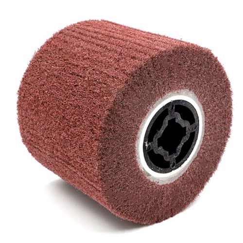 Cepillo de rodillo de lijado, manguitos de lijado para rodillos abrasivos, lijadora para esmerilado, rodillo de lijado para máquina satinada, cepillo de corindón marrón y fibra sintética (120#)