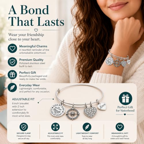 Image of Infinity Collection Best Friends Bracelets- Not Sisters By Blood But Sisters By Heart Bracelet- Friend Jewelry- Gift for Friends
