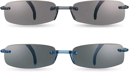 ProSPORT 2 pares de gafas de sol de lectura tintadas para lectores de sol sin montura para hombres y mujeres
