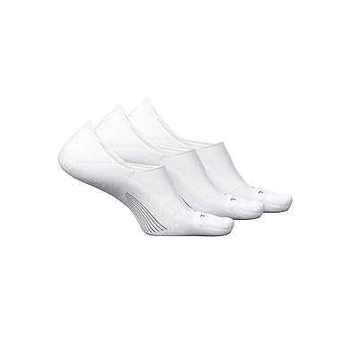 Feetures Elite Invisible Light Cushion 3 Pair Pack Crew Cut Socks Shoes White