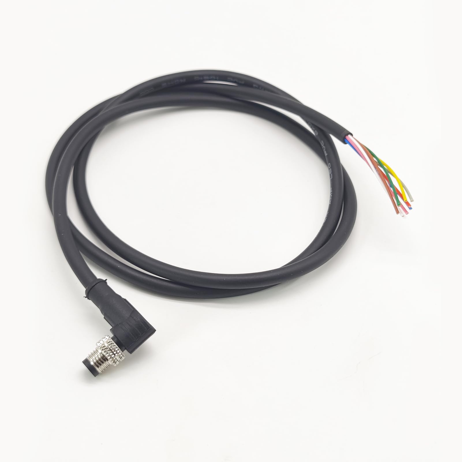 M8 8-pinowy męski kabel złączowy, kod kątowy kabel formujący męski czujnik lotniczy elektryczny kabel PCW przemysłowy formowany kabel AWG24 (5 metrów)