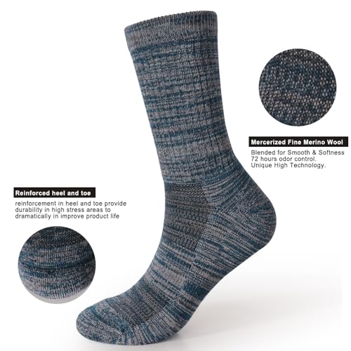 Image of EnerWear 4 Pack Women's Merino Wool Outdoor Hiking Trail Crew Sock