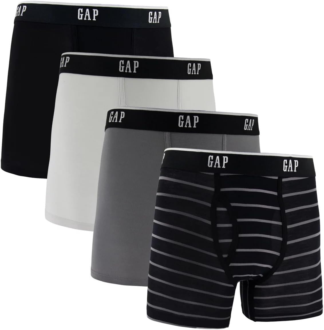 GAP Men's Underwear, Ultra Soft Modal Fabric with Fly Pouch Boxer Brief for Men, 4-Pack
