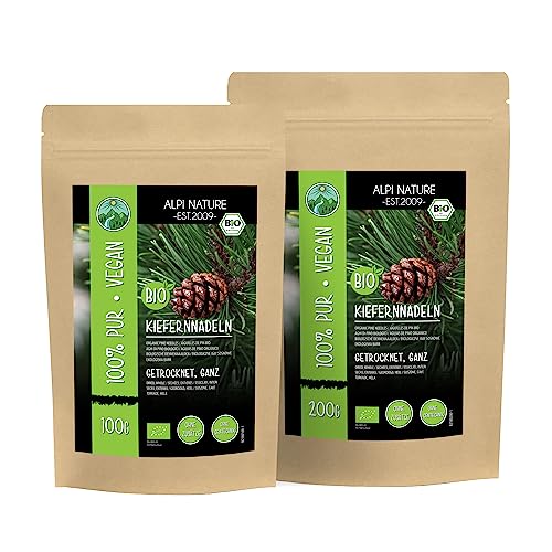 Alpi Nature Organic Pine Needle Tea 200g 7.1 oz, Dried Whole Pine Needles, Organic Loose Tea