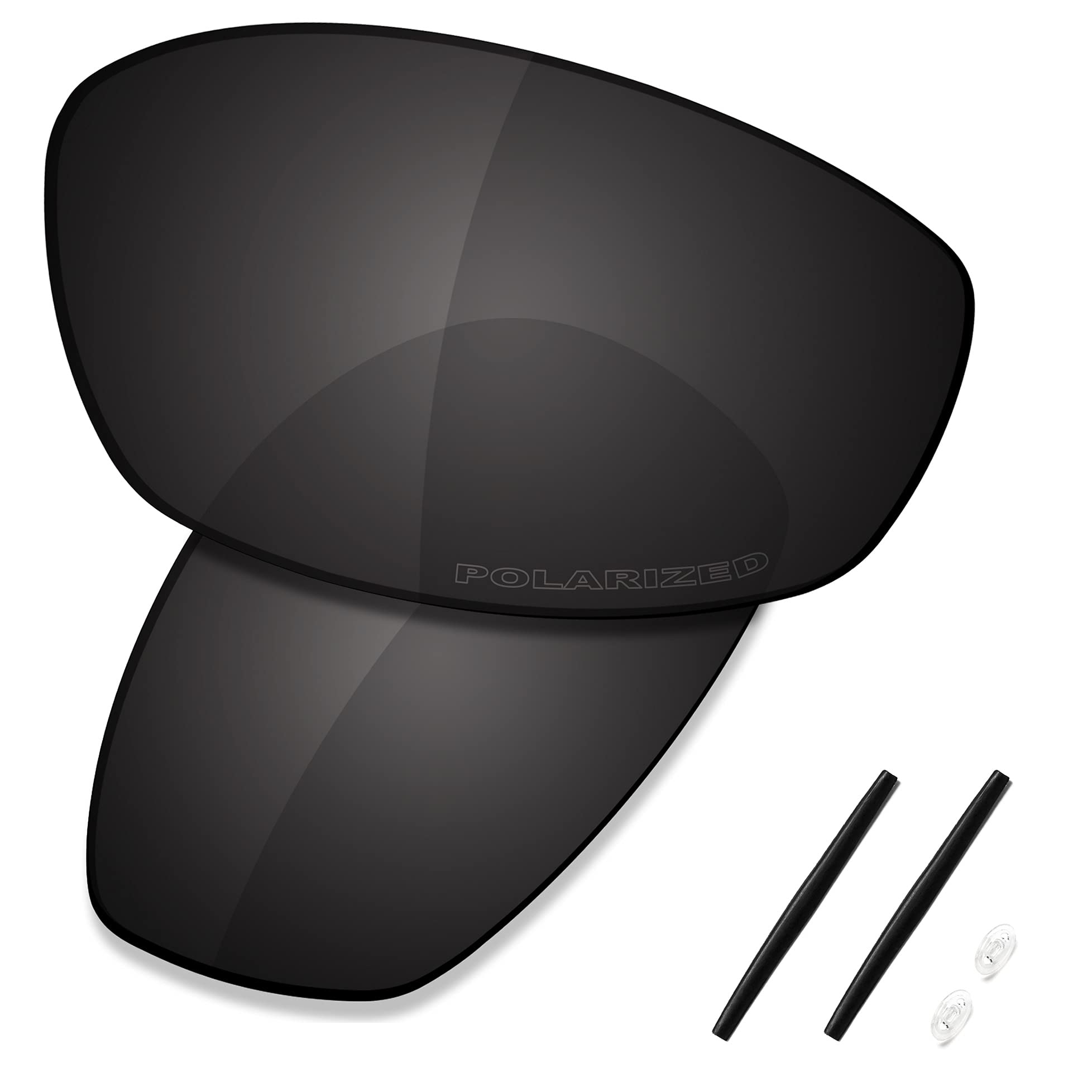 Saucer Men's Carbon Black Polarized Premium Replacet Lenses & Rubber Kits For Oakley Whisker Sunglasses High Definition