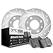 Dynamic Friction Company Front Brake Rotors-Drilled and Slotted-Black with 5000 Advanced Brake Pads includes Hardware 8512-63243