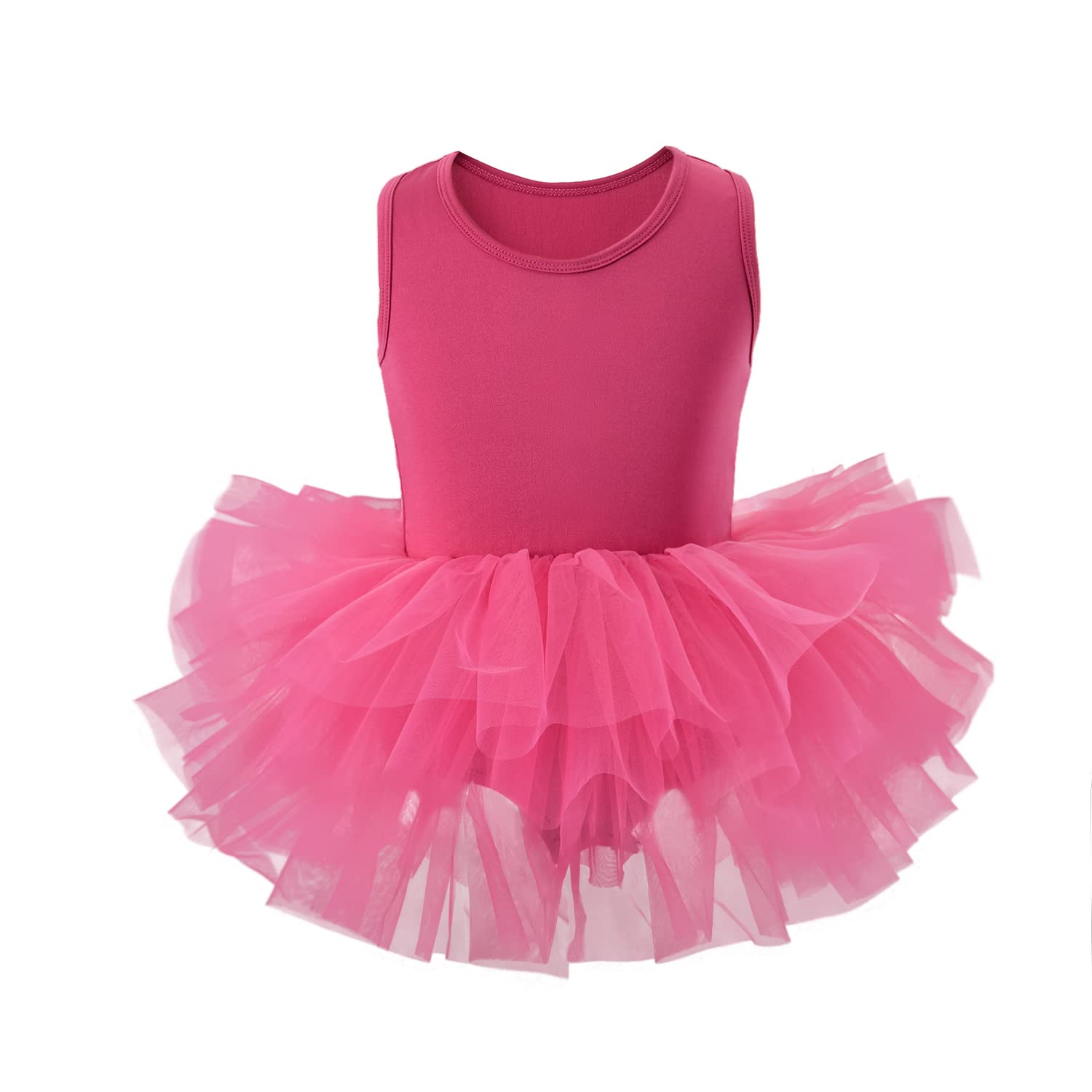 Tutu.kk Girls' Camisole Dance Tutu Leotard with Fluffy 4-Layers Ballet Dress for Ballerina (12 Months - 7 Years)