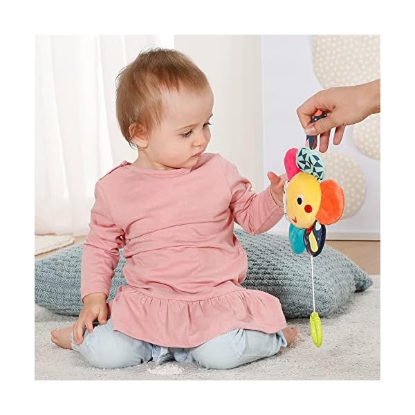 Fehn 055047 Spieluhr Blume COLOR Friends – Kuschelige Babyspieluhr mit herausnehmbarem Spielwerk und Befestigung… – Bild 5