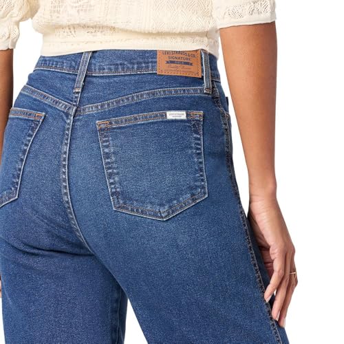 Levi Strauss Signature Gold Women's Heritage High Rise Straight Jeans Stretch Denim (Available in Plus), Future Blue, 12 - image 3
