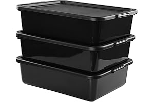 Idomy Black Storage Bins with Lids