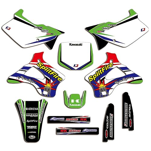 ENARUI Kit Déco Autocollant Stickers Compatible avec Kawasaki 125 250 KX KX125 KX250 1994 1995 1996 1997 1998