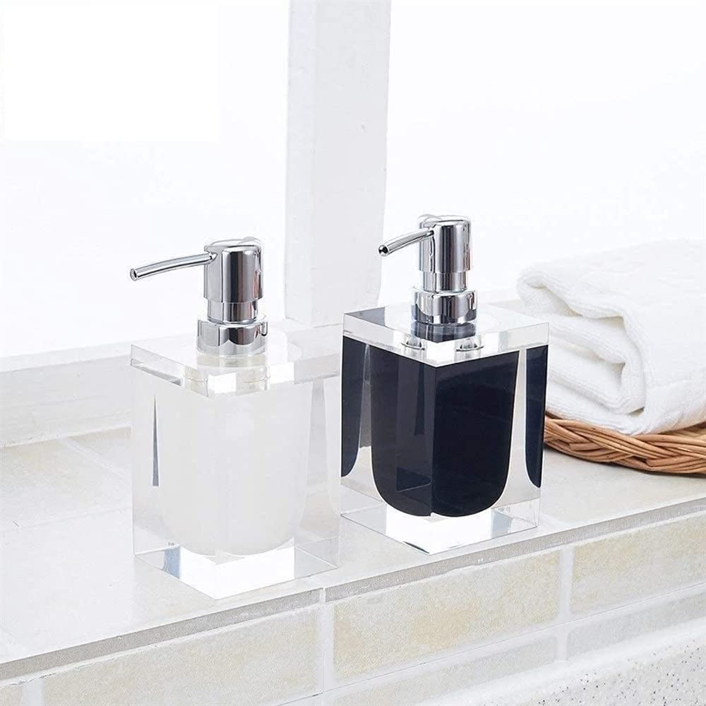 Dispenser di Sapone Liquido in Resina per Bagno, Dispenser di Sapone Liquido Ricaricabile per Ripiani di Cucina o Bagno, Dispenser di Sapone per Bagno (Bianco 170 ml)