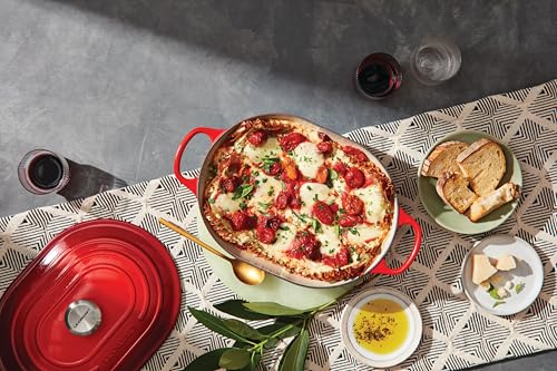 Image of Le Creuset Enameled Cast Iron Oval Casserole with Lid, 3.75 qt., Flame