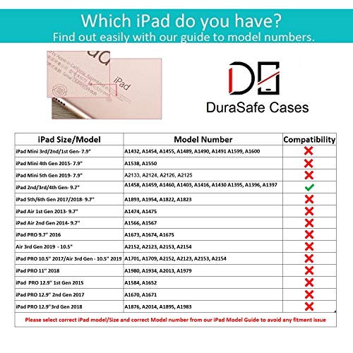 Image of DuraSafe Cases for iPad 9.7 inch Old Model 4 3 2 Gen PC Case A1458 MD513HN /A A1416 MC705HN /A MD328HN /A MD336HN /A A1395 MC769HN /A MC954HN /A MC979HN /A A1459 MD514HN /A MD511HN /A MD515HN /A - Black