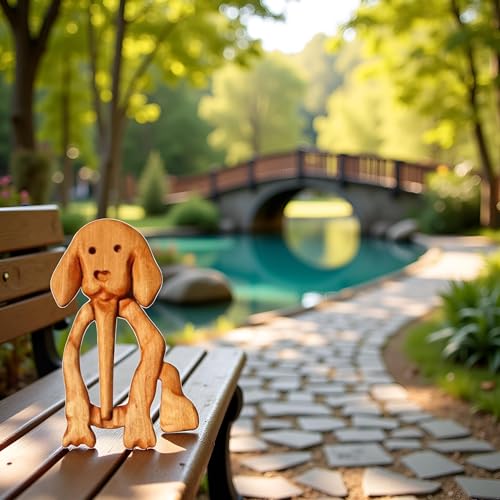 Image of Animal Wooden Dog Brooch Pins,Brooch Pin with Pattern,Creative Fashion Wooden Animal Brooch,Cute Vintage Sweater Clips Women's Brooches and Pins Jewelry