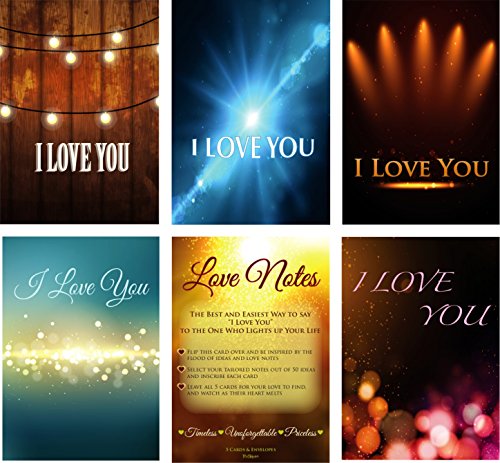 5-Pack of Customizable Romantic Greeting Cards and Envelopes by Trutoken - Including 50 Inspiring Love Note Ideas