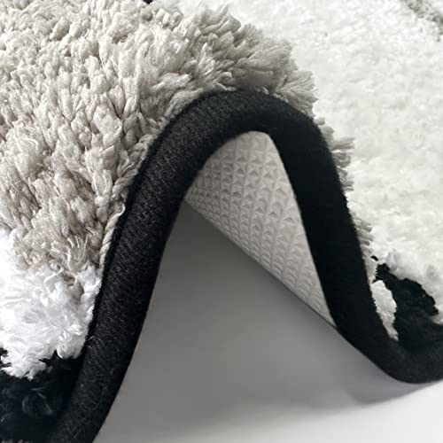 Home Queen Badezimmerteppich-Set, 4-teilig, rutschfeste Badematte mit rutschfester Gummi-Unterseite, saugfähig, zotteliger Plüsch-Teppichläufer für Badewanne, Badezimmerboden, maschinenwaschbar – Bild 6