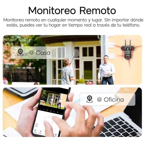 Image of DDLC 6MP Triple Lens PTZ CCTV Camera for Outdoor Security | 360 Rotation | Color Night Vision | Motion Detection | Two Way Audio | Automatic Alert | Wireless Home Security with Mobile App V380 Pro