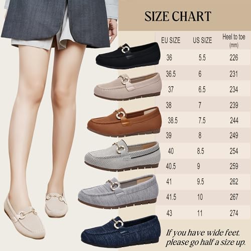 Image of Women's Knit Slip On Loafers - Breathable Mesh Flats with Memory Foam Insole & Arch Support, Non-Slip Comfortable Shoes for Work Office Commute, Driving, Casual Daily Walking (Wide Foot Friendly)
