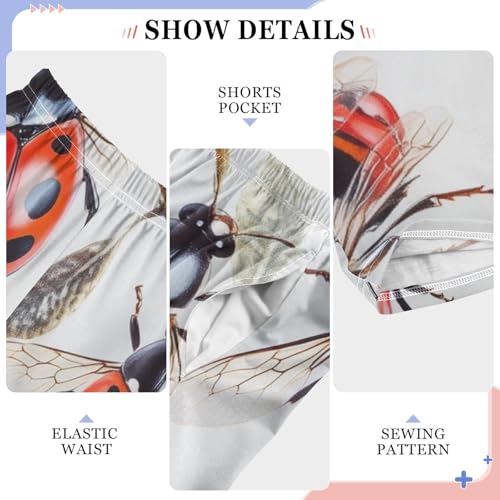 ZZXXB Ladybug and Bess Boys Long Pants Soft Trousers Elastic Waist Kids Lounge Bottoms with Pockets S-XL4