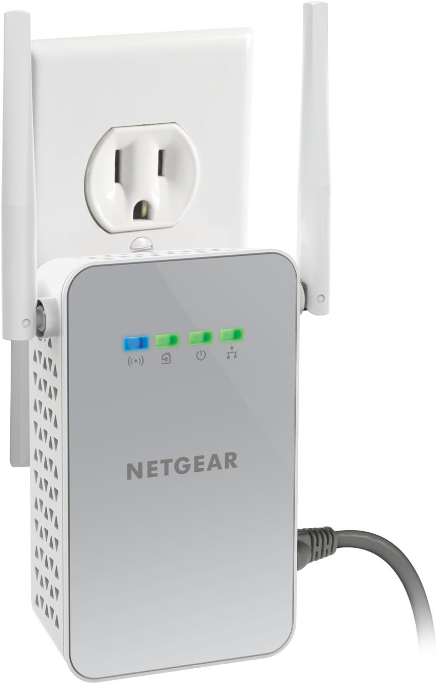 NETGEAR White Wall-Pluggable Powerline Adapter Kit with WiFi