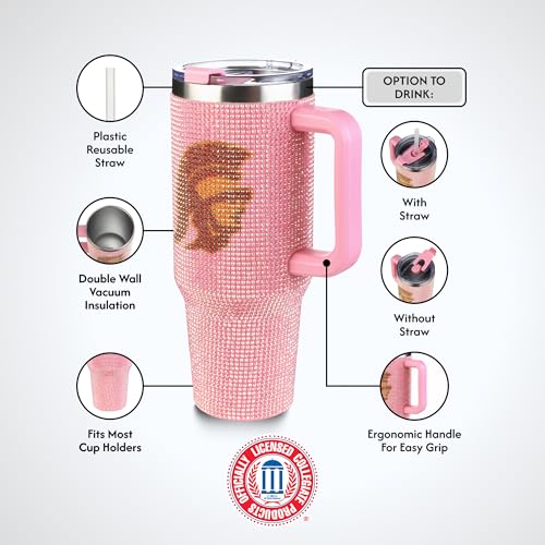 Image of The Memory Company Officially Licensed 40oz Pink Bling Game Day Tumbler, University of Southern California