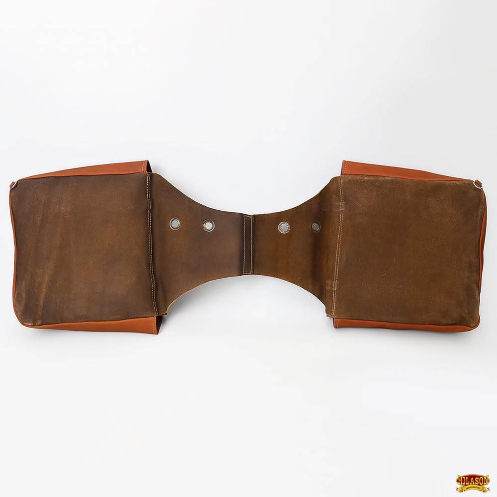 HILASON Soft Leather Horse Saddle Bag Tan | Equestrian Western Adjustable Closure