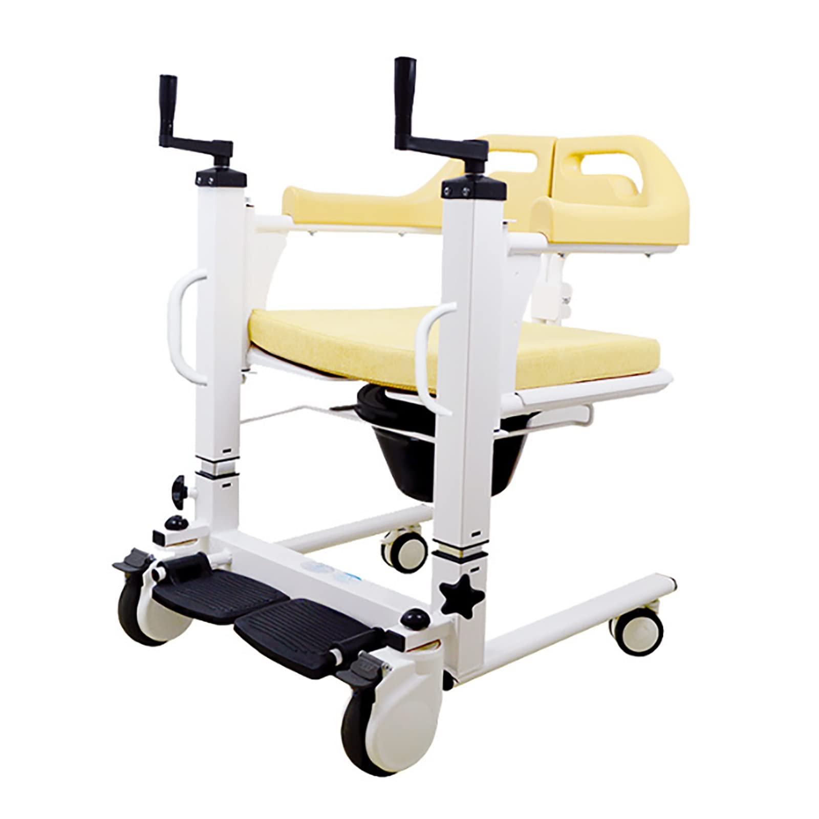 SXSLTSA Multifunctional wheelchair shower chair, shifter wheelchair portable patient transport lift commode with bed pan for any ..