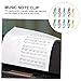 LIOOBO 10pcs Music Note Shaped Book Clips Music Note Clamps for Folder for Piano Scores and Reading Materials