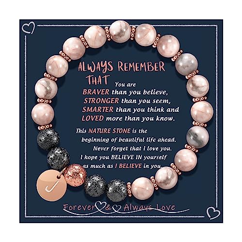 Image of Btysun Initial Bracelets for Women, Graduation Gifts for Daughter Her Teen Girls Gifts Trendy Stuff Stocking Stuffers Letter A-Z Beaded Bracelet Sister Mom Birthday Gift Female Christmas Jewelry