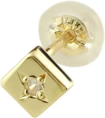 Amazon アトラス Atrus ピアス メンズ 片耳 18金 イエローゴールドk18 ダイヤモンド 4月誕生石 一粒 宝石 人気 ピアス 通販