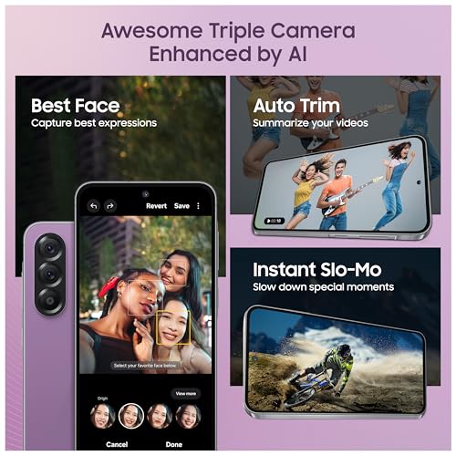 Image of Samsung Galaxy A56 5G (Awesome Violet Glow, 8GB, 128GB) | Segment Most Complete Triple Camera | AI Editing | 4nm Processor | sAMOLED Display| Gorilla Glass Victus+| 5 Gen OS Upgrades