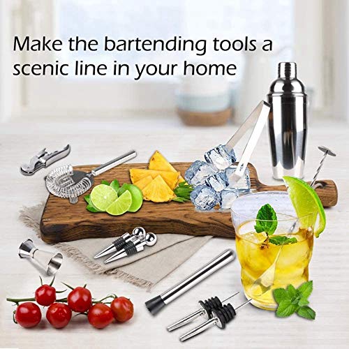 Set de coctelera de acero inoxidable con 12 piezas miniatura 5