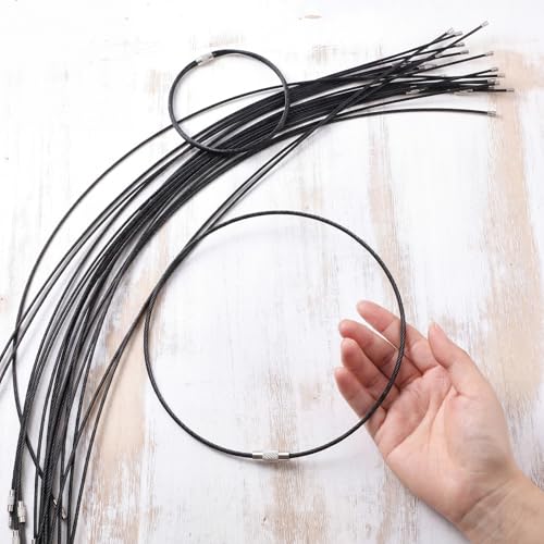 Image of Zonon 20 Inch Large Wire Keychain Cables, Heavy Duty Stainless Steel Screw Clasp Loops for Luggage Tags Keys ID Cards