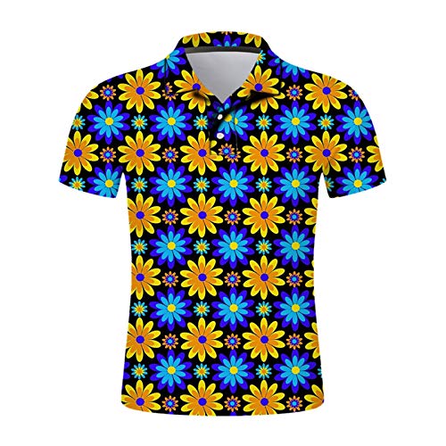 Hombres Polo Polo Casual Flor de Calle Harajuku Cool 3D Impreso Polo de Manga Corta Cover