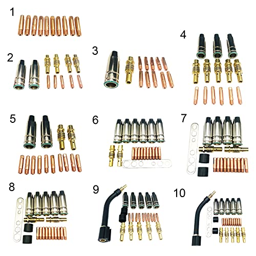 Qiguch66 Welding Torch Accessories Kit Corrosion Resistant Good Thermal Conductivity Red Copper Welding Machine Nozzle Contact Tips Set thumb #7