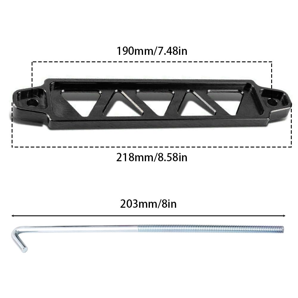 Bloqueo de retención de batería de coche, soporte de montaje de amarre de batería de aleación de aluminio con pernos J de 8/10 pulgadas para soporte de montaje de batería de coche
