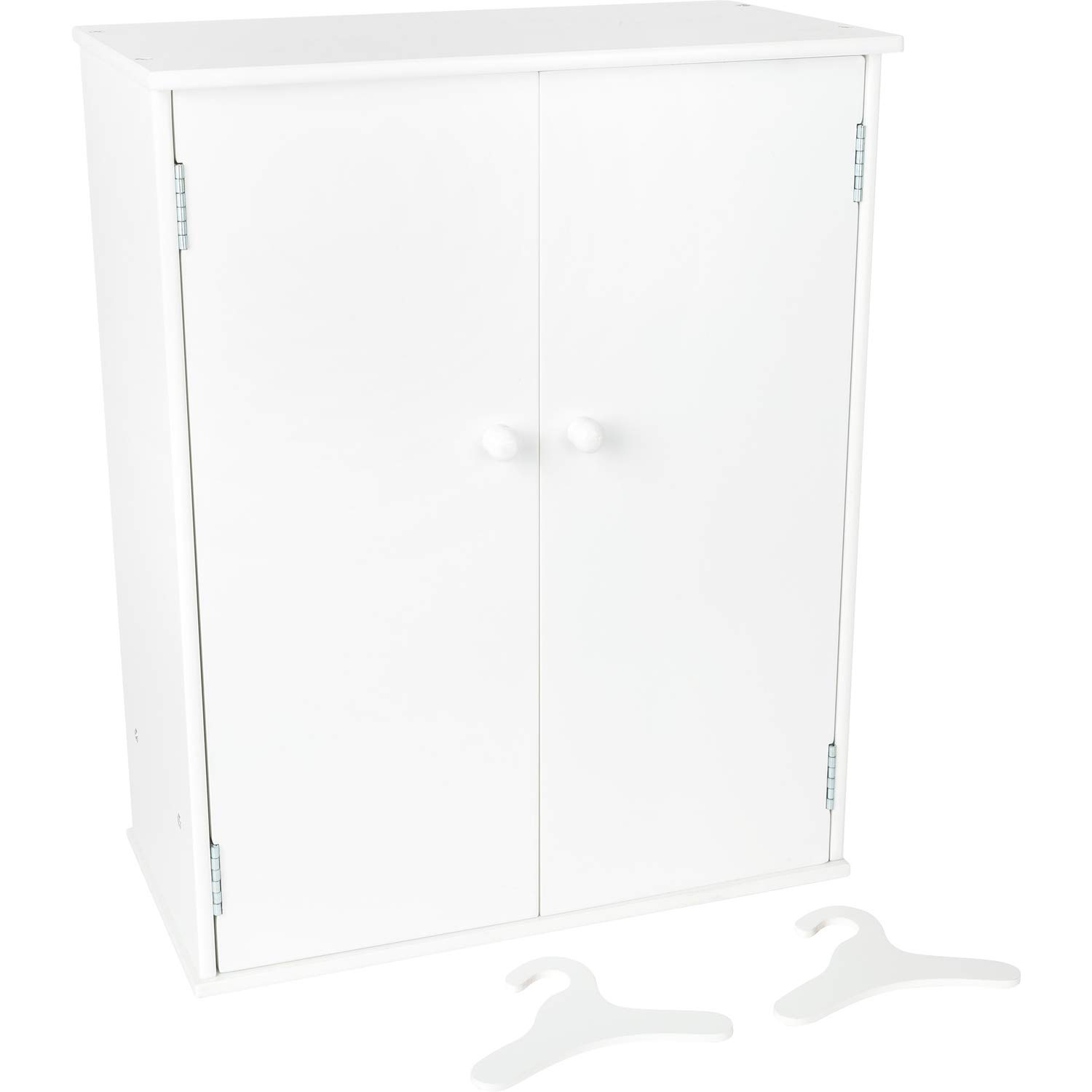 small foot Mueble para muñecas de madera en blanco, con accesorios como perchero y colgador, complemento para accesorios para muñecas, 11213, 40 x 20 x 53 cm