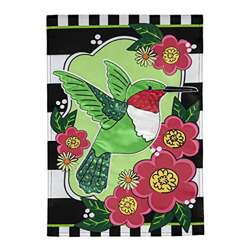 Evergreen Spring Hummingbird Garden Applique Flag #TOP27