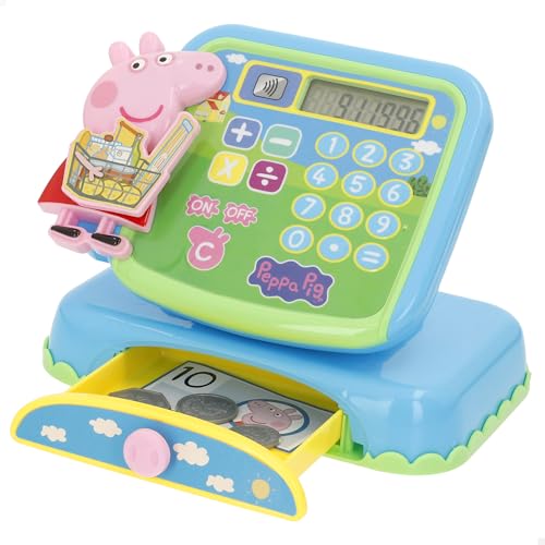 ColorBaby Peppa Pig Caja registradora Juguete, Accesorios incluidos, Billetes, Monedas y Tarjetas de Juguete, Juegos de rol, Juguetes didácticos, Aprendizaje y diversión +3 años (39162)