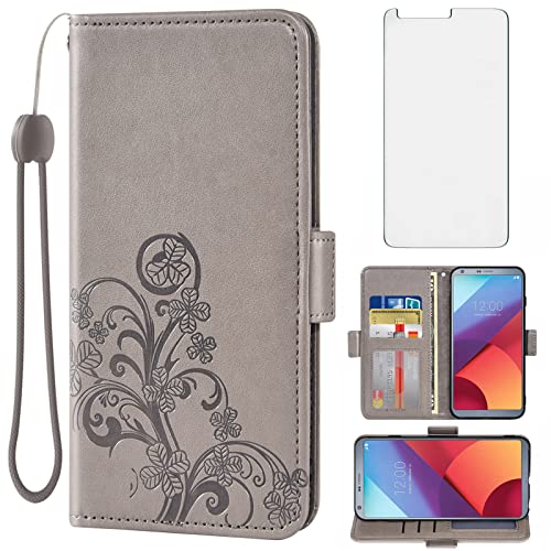 Housse à rabat pour LG G6 avec dragonne et porte-cartes Asuwish noir