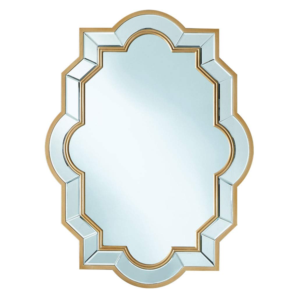 DERBUT Espejo de tocador Espejo Pegatinas de Arte de Pared Baño, Tocador de Vidrio aplicado a Mano Espejo Decorativo Espejo de tocador de baño montado en la Pared Espejo de Belleza