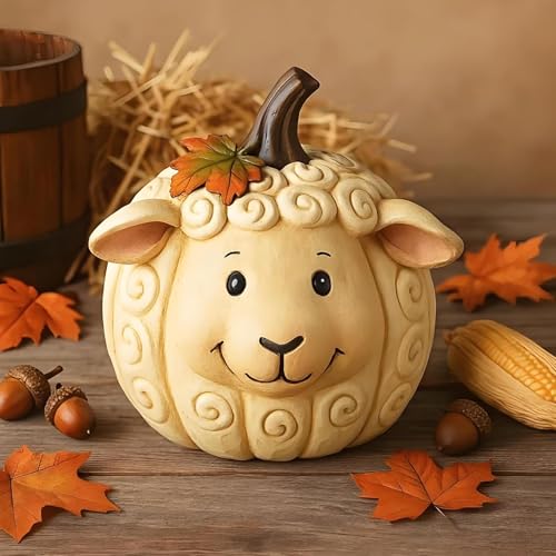 Citrouille décor d'automne en résine pour table et bureau - 3