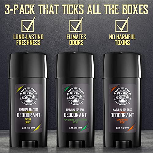VIKING REVOLUTION - 3 Pack Natural Mens Deodorant, Aluminum Free Deodorant for Men - Long-Lasting Odor Protection and… - Image 6